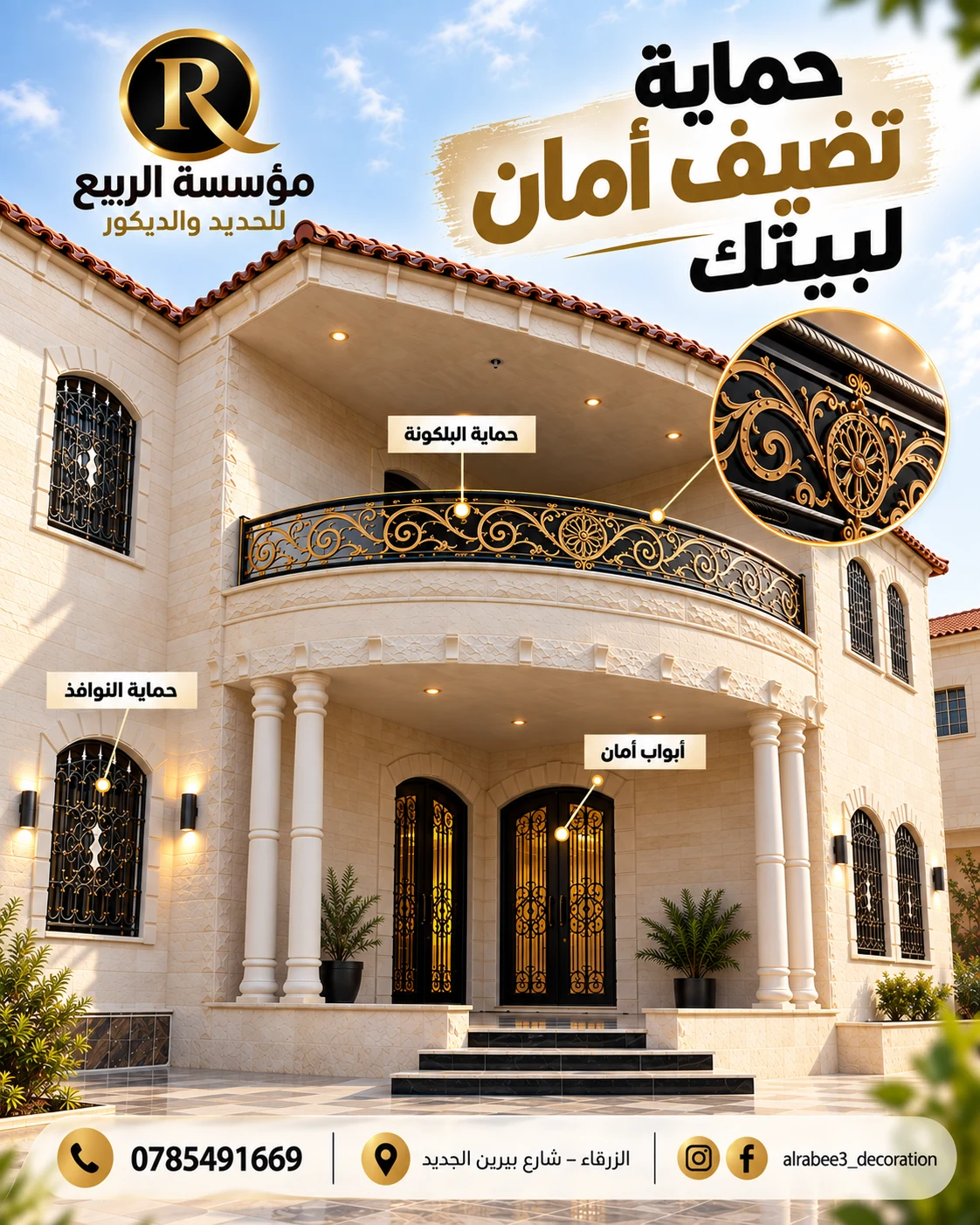 تصميم مؤسسة الربيع حماية البلكونة والنوافذ